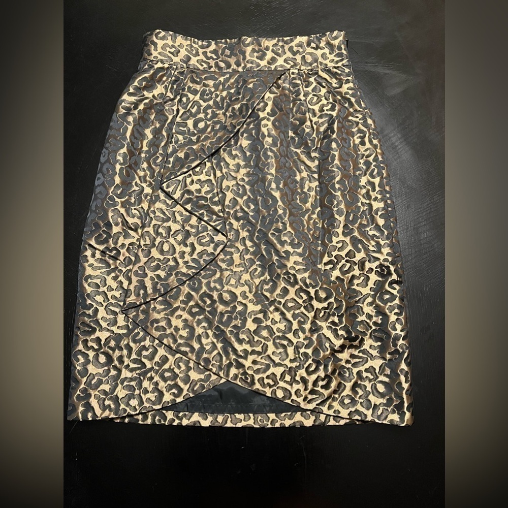 Kay Unger Leopard Skirt Size 4
